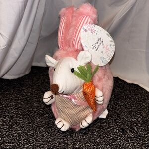 Pink Plush Bunny with Carrot